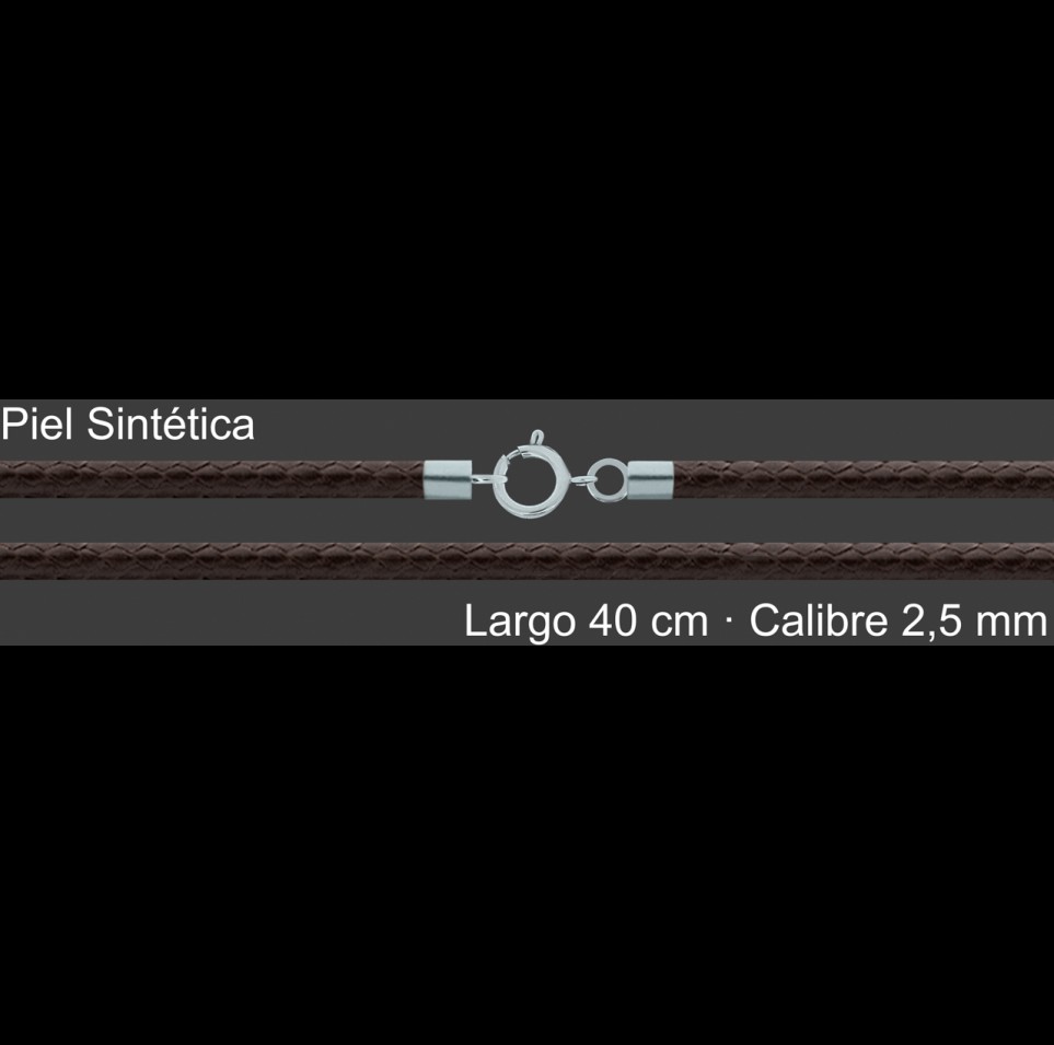 Cordon Piel Sintetica Marron 2 5 Mm Terminal Y Cierre 40 Cm | Mayorista