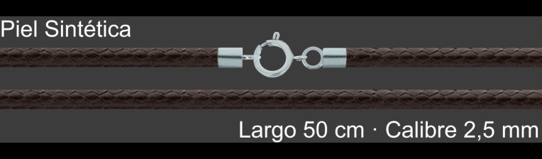 Cordon Piel Sintetica Marron 2 5 Mm Terminal Y Cierre 50 Cm | Mayorista