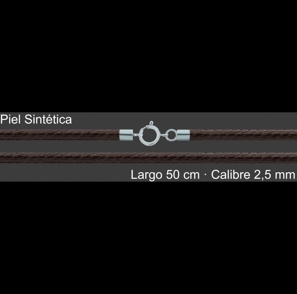Cordon Piel Sintetica Marron 2 5 Mm Terminal Y Cierre 50 Cm | Mayorista