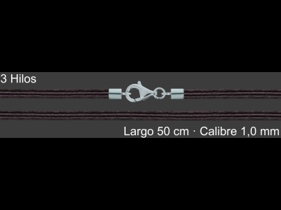 Cordon Encerado Marron 1 Mm Triple 50 Cm Terminal Y Cierre | Mayorista