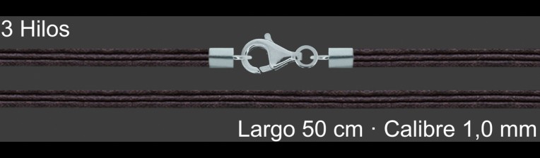 Cordon Encerado Marron 1 Mm Triple 50 Cm Terminal Y Cierre | Mayorista