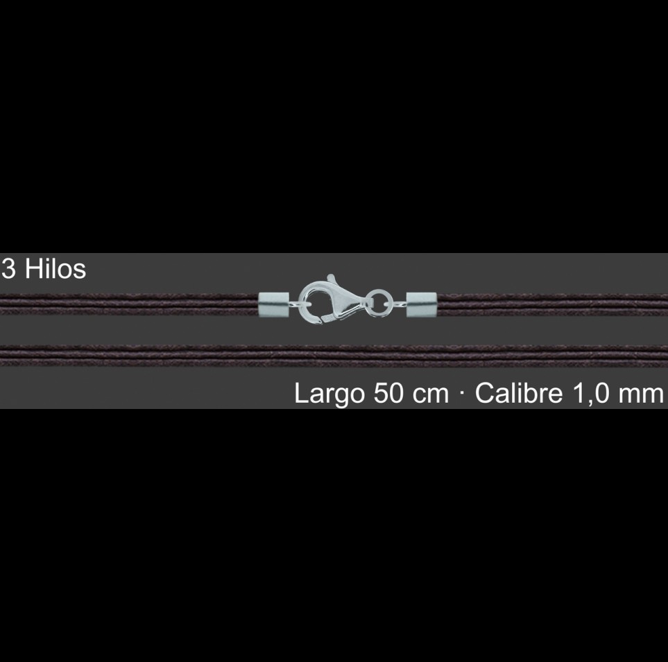 Cordon Encerado Marron 1 Mm Triple 50 Cm Terminal Y Cierre | Mayorista