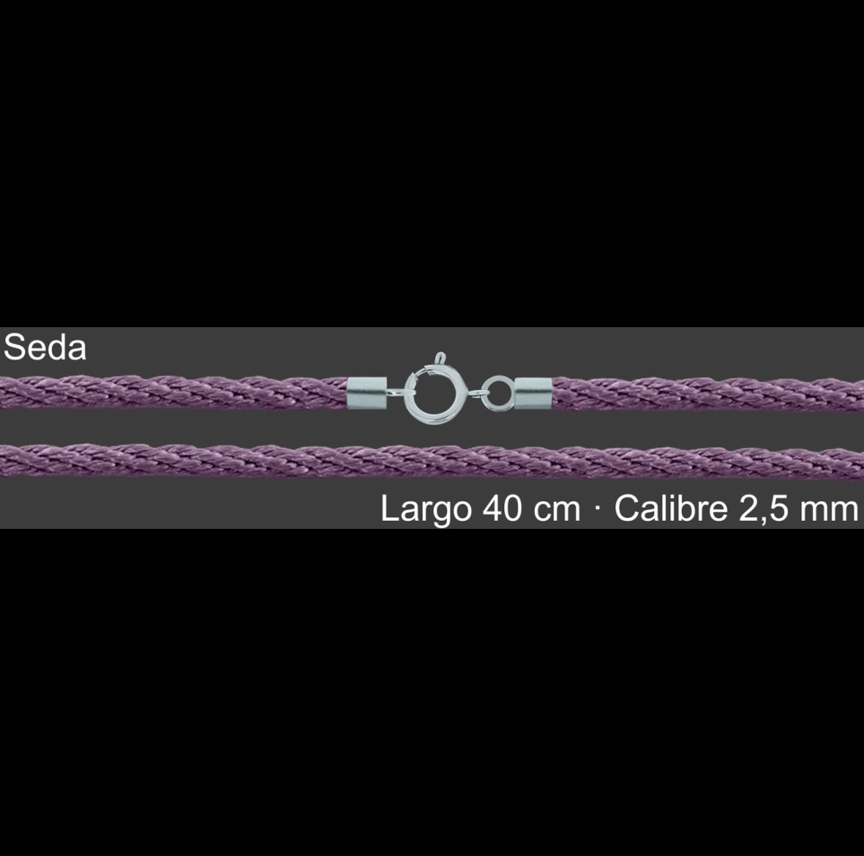 Cordon Seda Reliada Lila 2 5 Mm Terminal Y Cierre 40 Cm | Mayorista