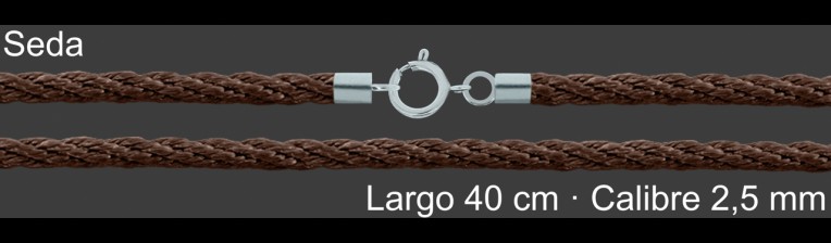 Cordon Seda Reliada Marron 2 5 Mm Terminal Y Cierre 40 Cm | Mayorista