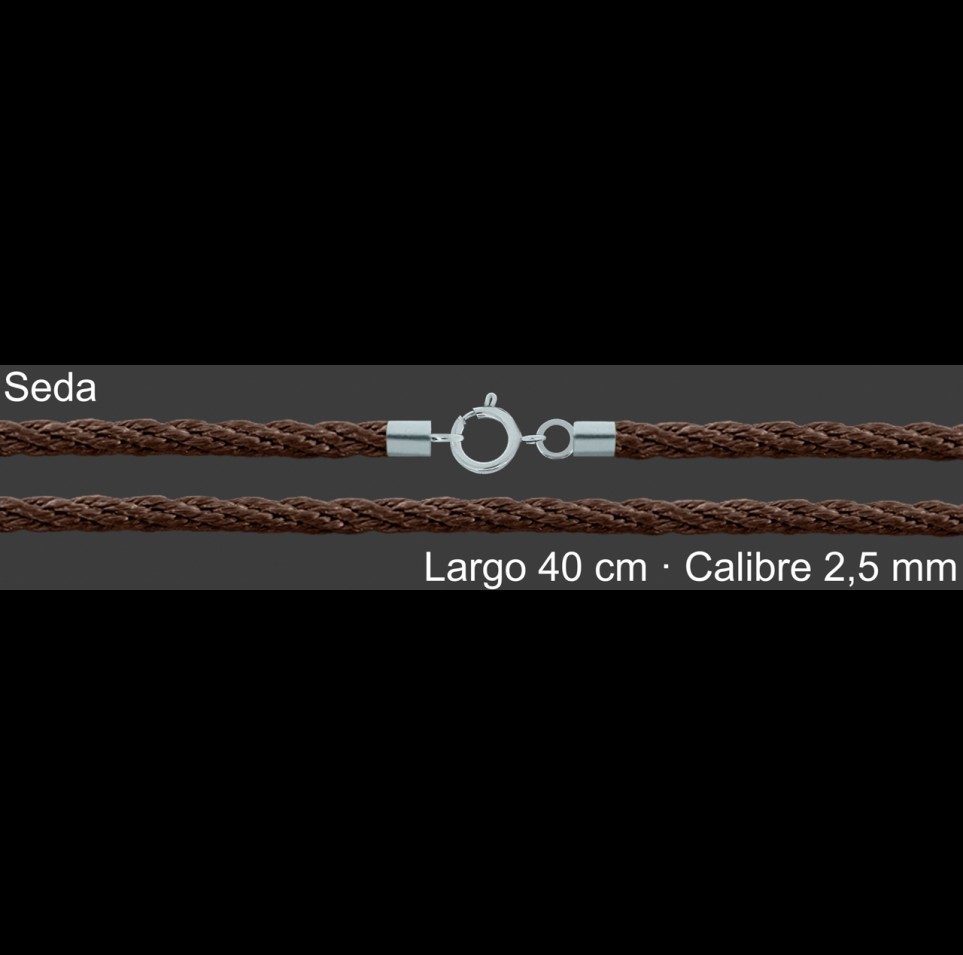 Cordon Seda Reliada Marron 2 5 Mm Terminal Y Cierre 40 Cm | Mayorista