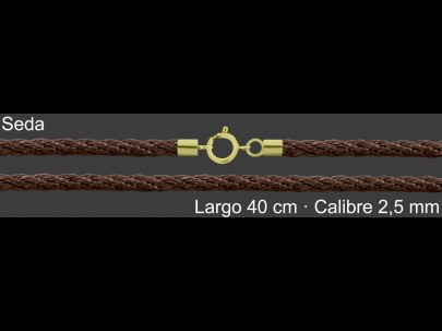Cordon Seda Marron 2 5 Mm Terminal Y Cierre Chapada 40 Cm | Mayorista
