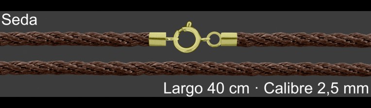 Cordon Seda Marron 2 5 Mm Terminal Y Cierre Chapada 40 Cm | Mayorista