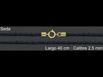 Cordon Seda Reliada Negra 2 5 Mm Terminal Y Cierre Chapada | Mayorista