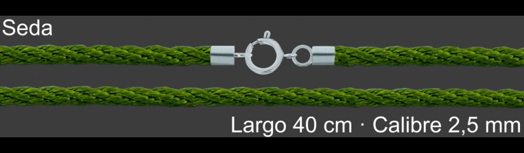 Cordon Seda Reliada Verde 2 5 Mm Terminal Y Cierre 40 Cm | Mayorista