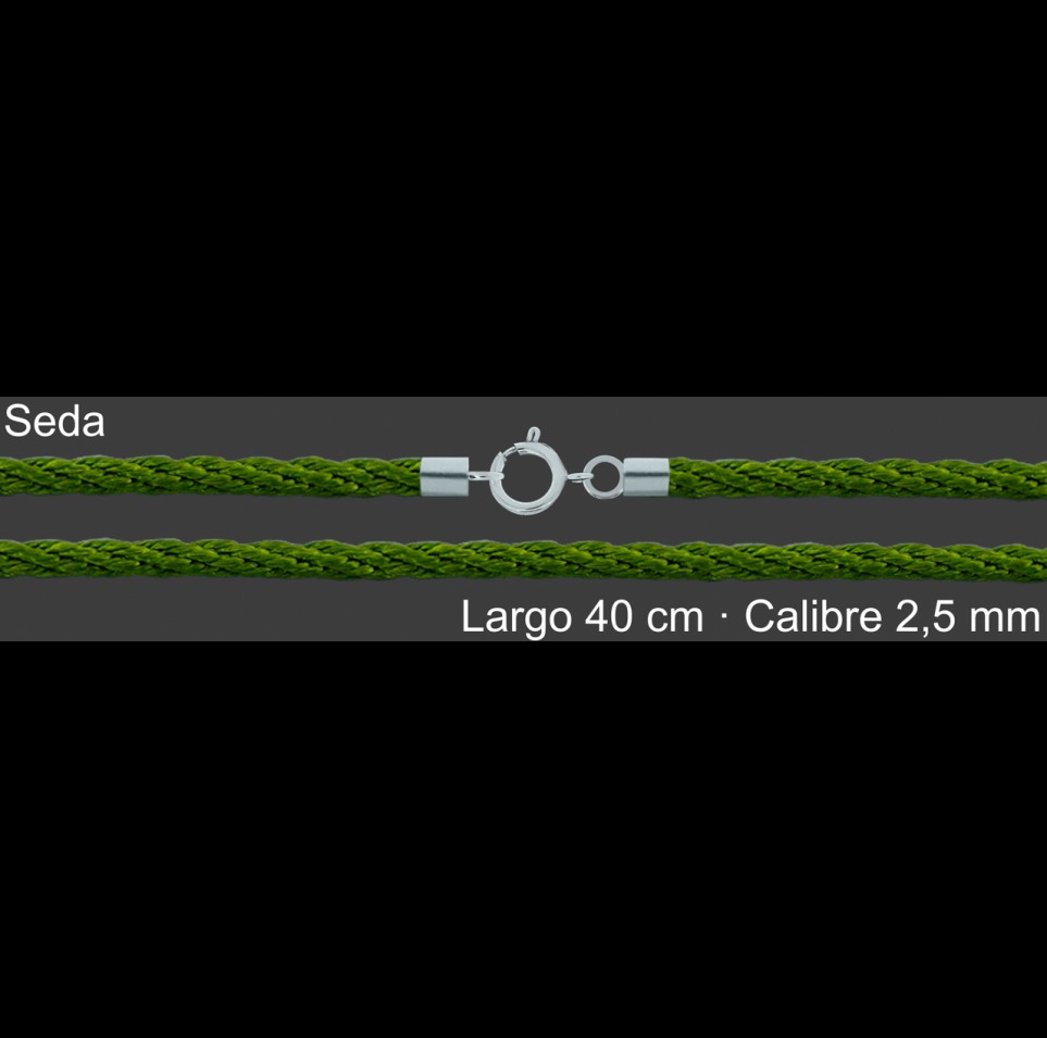 Cordon Seda Reliada Verde 2 5 Mm Terminal Y Cierre 40 Cm | Mayorista