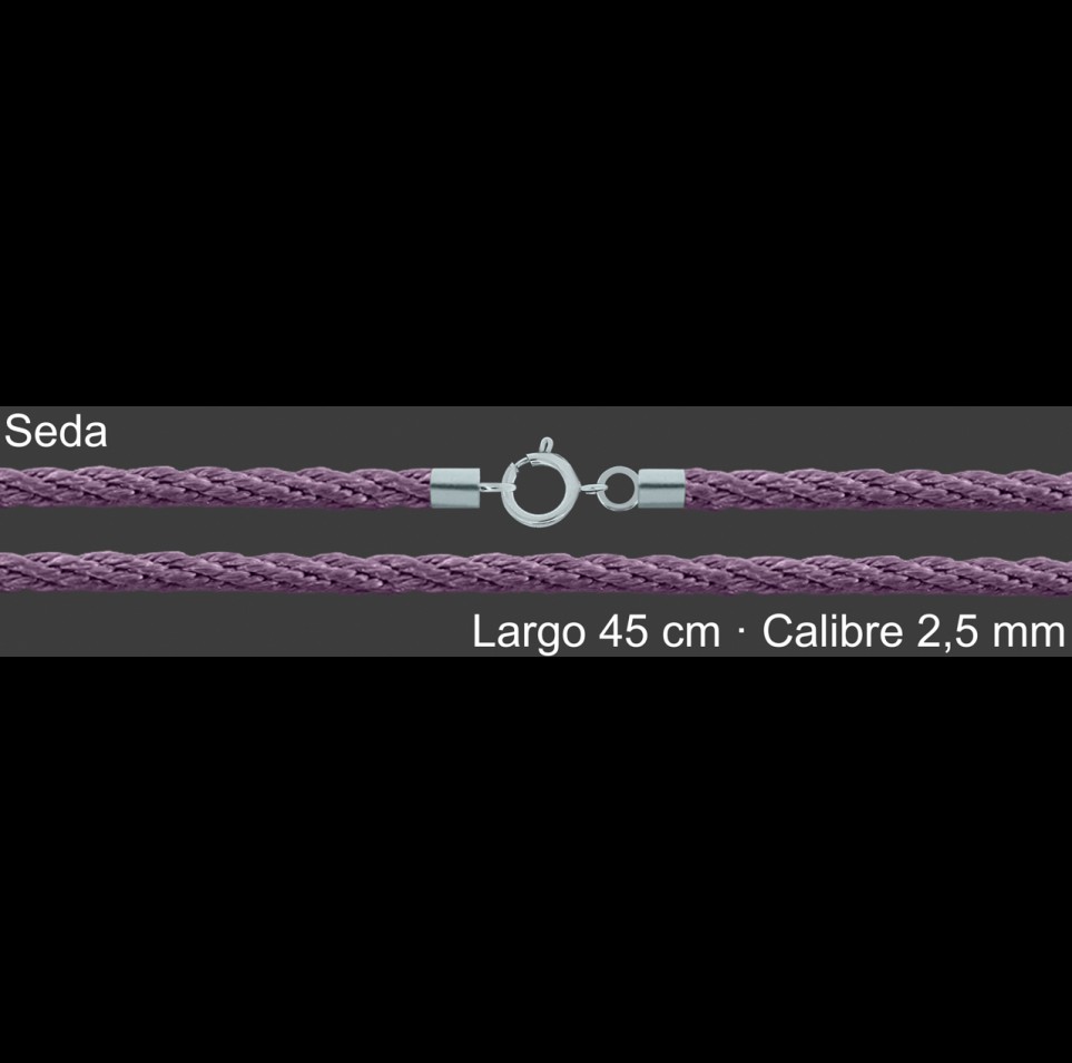 Cordon Seda Reliada Lila 2 5 Mm Terminal Y Cierre 45 Cm | Mayorista