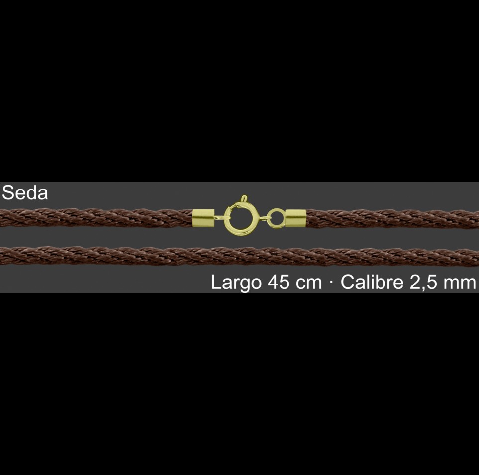 Cordon Seda Marron 2 5 Mm Terminal Y Cierre Chapada 45 Cm | Mayorista