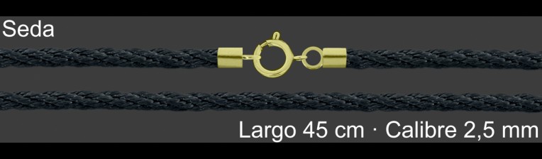 Cordon Seda Reliada Negra 2 5 Mm Terminal Y Cierre Chapada | Mayorista