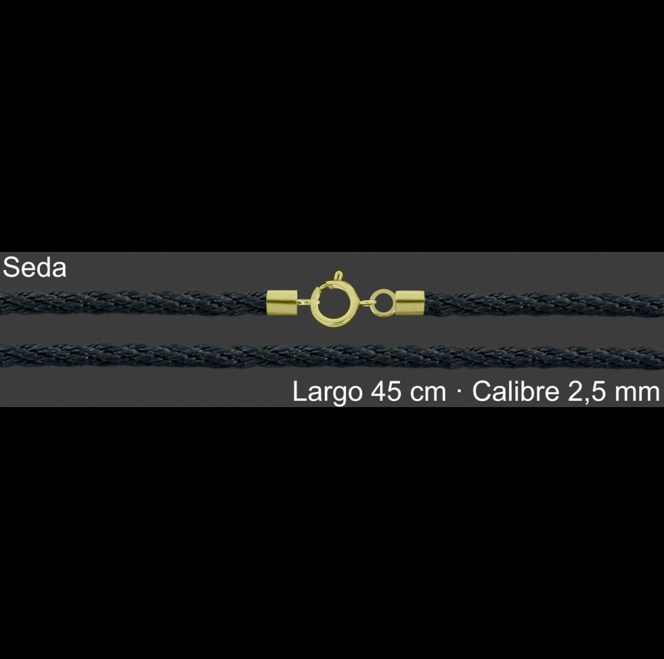 Cordon Seda Reliada Negra 2 5 Mm Terminal Y Cierre Chapada | Mayorista