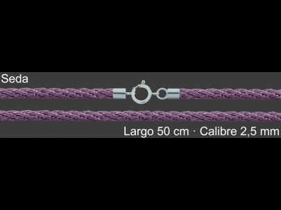 Cordon Seda Reliada Lila 2 5 Mm Terminal Y Cierre 50 Cm | Mayorista