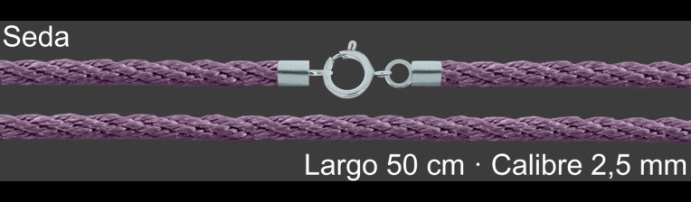 Cordon Seda Reliada Lila 2 5 Mm Terminal Y Cierre 50 Cm | Mayorista