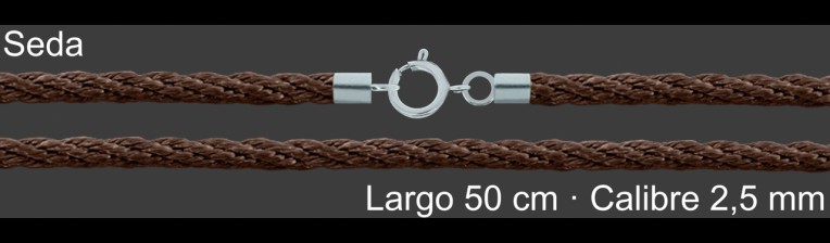 Cordon Seda Reliada Marron 2 5 Mm Terminal Y Cierre 50 Cm | Mayorista