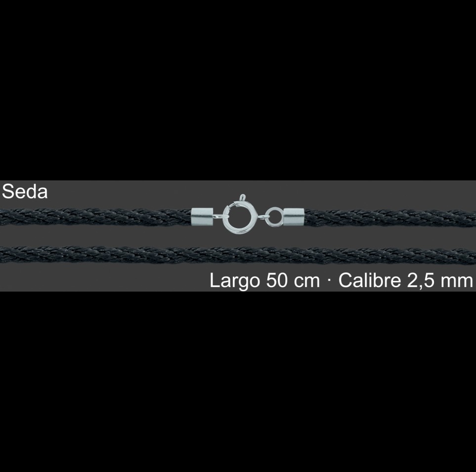 Cordon Seda Reliada Negra 2 5 Mm Terminal Y Cierre 50 Cm | Mayorista