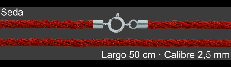 Cordon Seda Reliada Roja 2 5 Mm Terminal Y Cierre 50 Cm | Mayorista
