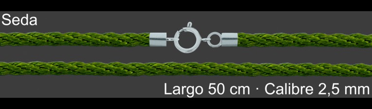 Cordon Seda Reliada Verde 2 5 Mm Terminal Y Cierre 50 Cm | Mayorista