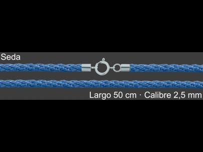 Cordon Seda Reliada Azul 2 5 Mm Terminal Y Cierre 50 Cm | Mayorista