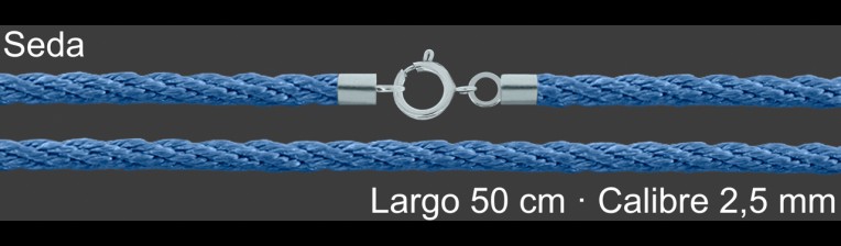 Cordon Seda Reliada Azul 2 5 Mm Terminal Y Cierre 50 Cm | Mayorista