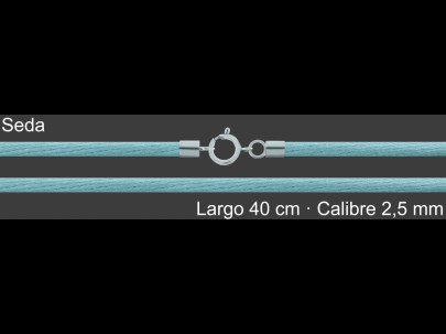 Cordon Seda Celeste Turquesa 2 5 Mm Terminal Y Cierre 40 Cm | Mayorista