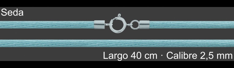 Cordon Seda Celeste Turquesa 2 5 Mm Terminal Y Cierre 40 Cm | Mayorista