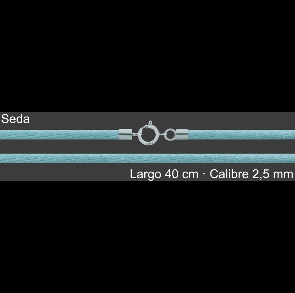 Cordon Seda Celeste Turquesa 2 5 Mm Terminal Y Cierre 40 Cm | Mayorista