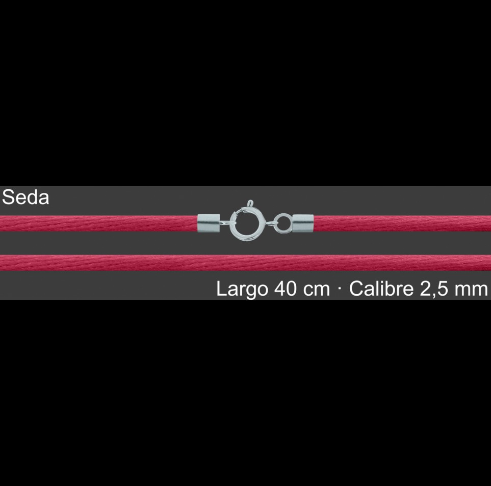 Cordon Seda Fucsia 2 5 Mm Terminal Y Cierre 40 Cm | Mayorista