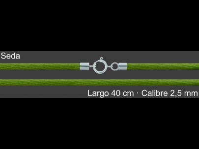 Cordon Seda Verde Oliva 2 5 Mm Terminal Y Cierre 40 Cm | Mayorista