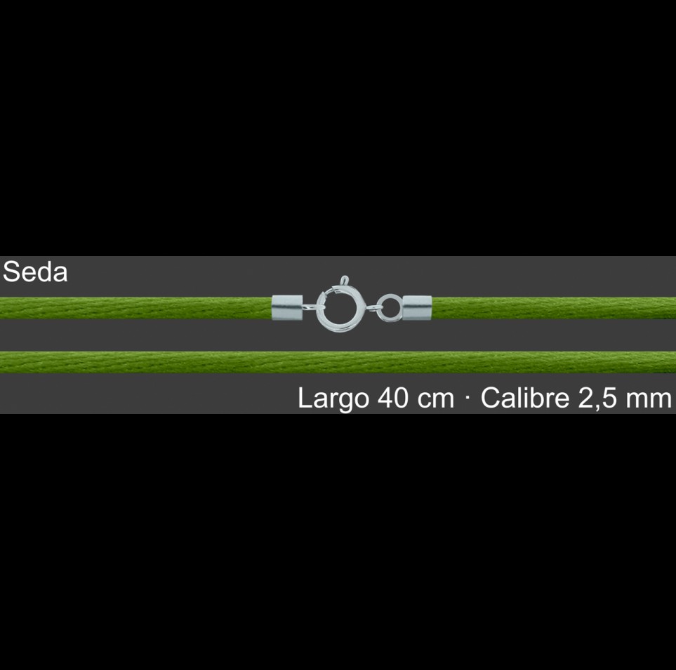 Cordon Seda Verde Oliva 2 5 Mm Terminal Y Cierre 40 Cm | Mayorista