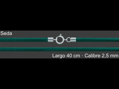 Cordon Seda Verde Oscuro 2 5 Mm Terminal Y Cierre 40 Cm | Mayorista