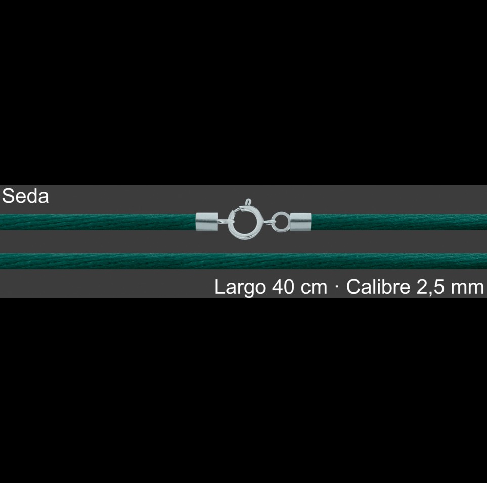 Cordon Seda Verde Oscuro 2 5 Mm Terminal Y Cierre 40 Cm | Mayorista