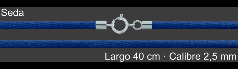 Cordon Seda Azul 2 5 Mm Terminal Y Cierre 40 Cm | Mayorista