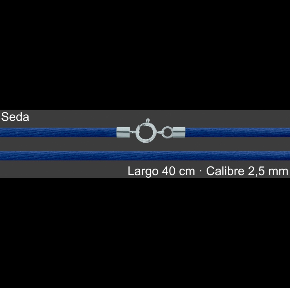 Cordon Seda Azul 2 5 Mm Terminal Y Cierre 40 Cm | Mayorista