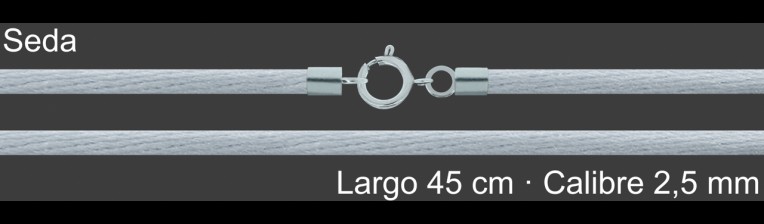 Cordon Seda Blanca 2 5 Mm Terminal Y Cierre 45 Cm | Mayorista