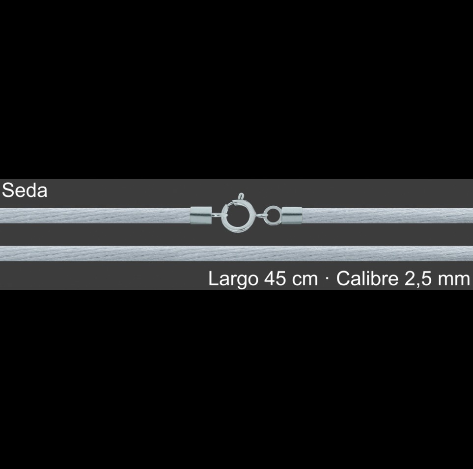 Cordon Seda Blanca 2 5 Mm Terminal Y Cierre 45 Cm | Mayorista