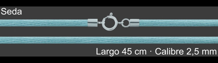 Cordon Seda Celeste Turquesa 2 5 Mm Terminal Y Cierre 45 Cm | Mayorista
