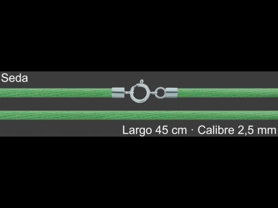 Cordon Seda Verde Claro 2 5 Mm Terminal Y Cierre 45 Cm | Mayorista