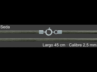 Cordon Seda Gris 2 5 Mm Terminal Y Cierre 45 Cm | Mayorista