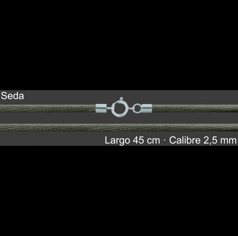 Cordon Seda Gris 2 5 Mm Terminal Y Cierre 45 Cm | Mayorista
