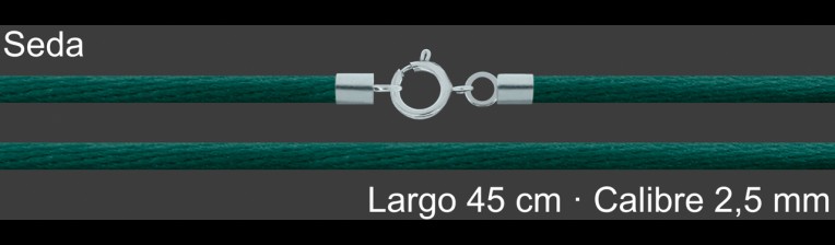 Cordon Seda Verde Oscuro 2 5 Mm Terminal Y Cierre 45 Cm | Mayorista