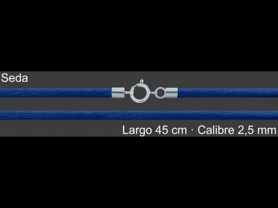 Cordon Seda Azul 2 5 Mm Terminal Y Cierre 45 Cm | Mayorista