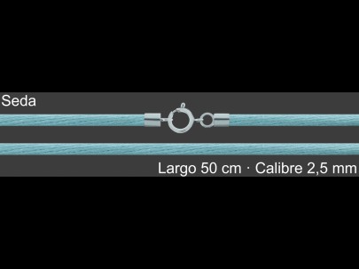 Cordon Seda Celeste Turquesa 2 5 Mm Terminal Y Cierre 50 Cm | Mayorista