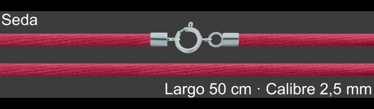 Cordon Seda Fucsia 2 5 Mm Terminal Y Cierre 50 Cm | Mayorista