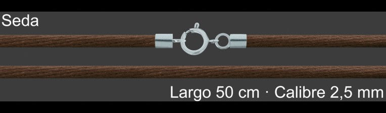 Cordon Seda Marron 2 5 Mm Terminal Y Cierre 50 Cm | Mayorista