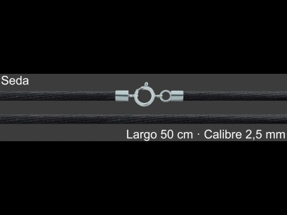 Cordon Seda Negra 2 5 Mm Terminal Y Cierre 50 Cm | Mayorista