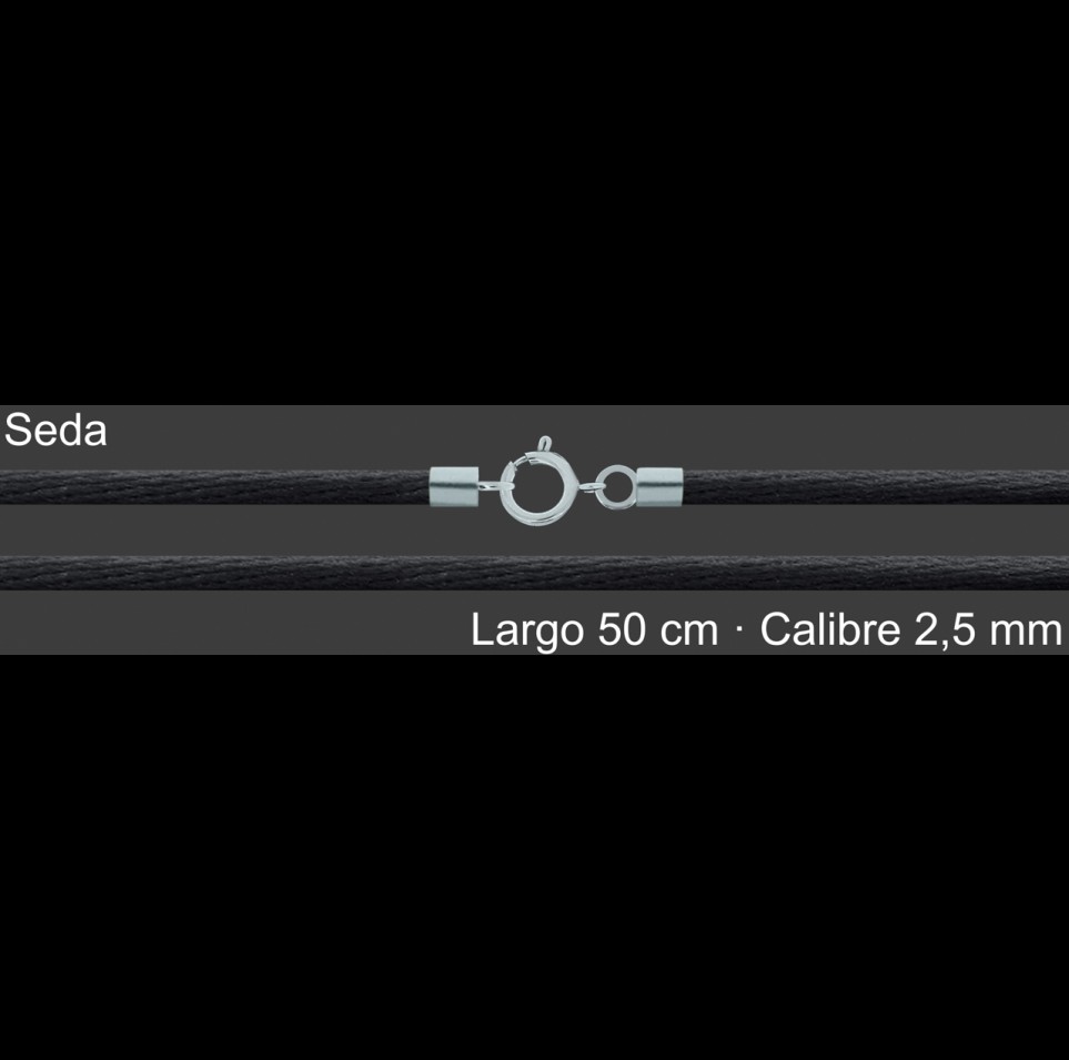 Cordon Seda Negra 2 5 Mm Terminal Y Cierre 50 Cm | Mayorista