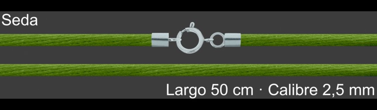 Cordon Seda Verde Oliva 2 5 Mm Terminal Y Cierre 50 Cm | Mayorista